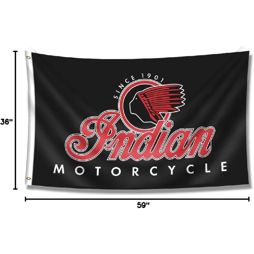 Flag Motorcycle Banner 3x5ft/90 * 150cm (HD Printing, Durable 150D Polyester) for Garage Man Cave with Metal Grommet