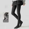 New Ribbed Cotton Footed Tights for Women - Flat Knit, Solid Color, Versatile Pantyhose, Warm for Autumn/Winter