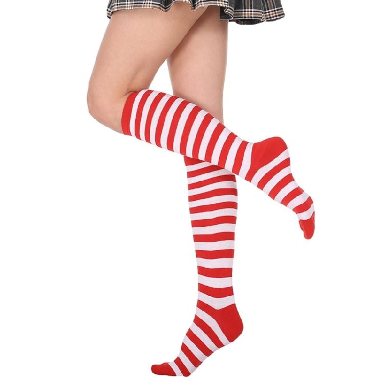 Gestreifte Kniestrumpfe Gestreifte Schlauchstrumpfe Strumpfe Lange Stiefelsocken für den täglichen Gebrauch, Halloween Cosplay Party Kostüm