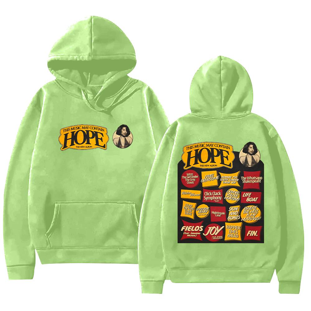 Raye This Music May Contain Hope Hoodie Harajuku Graphic Print Clothes Fashion High Street Sweatshirt Unisex Long Sleeve Pullover