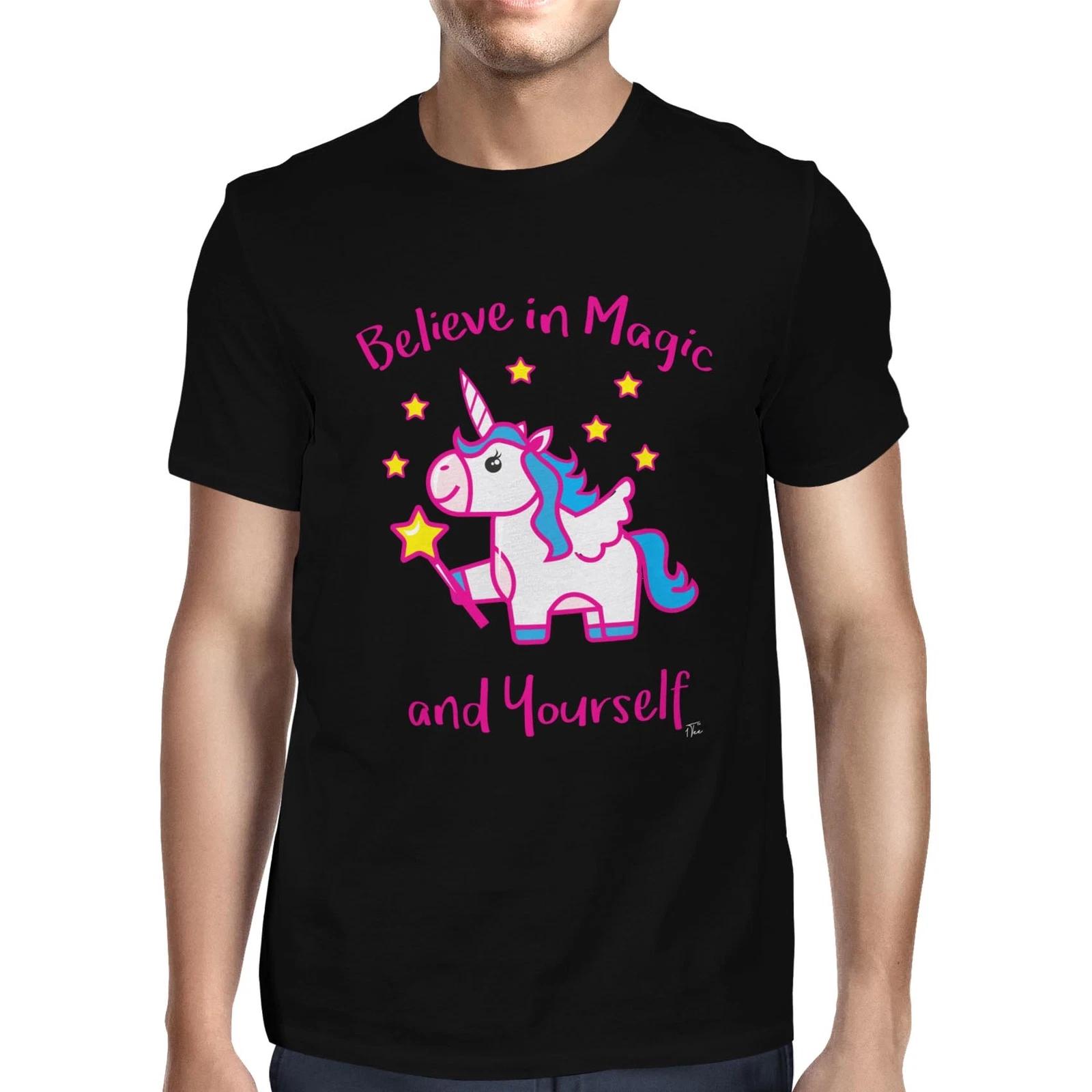 1Tee Mens Believe in Magic and Yourself T-Shirt S