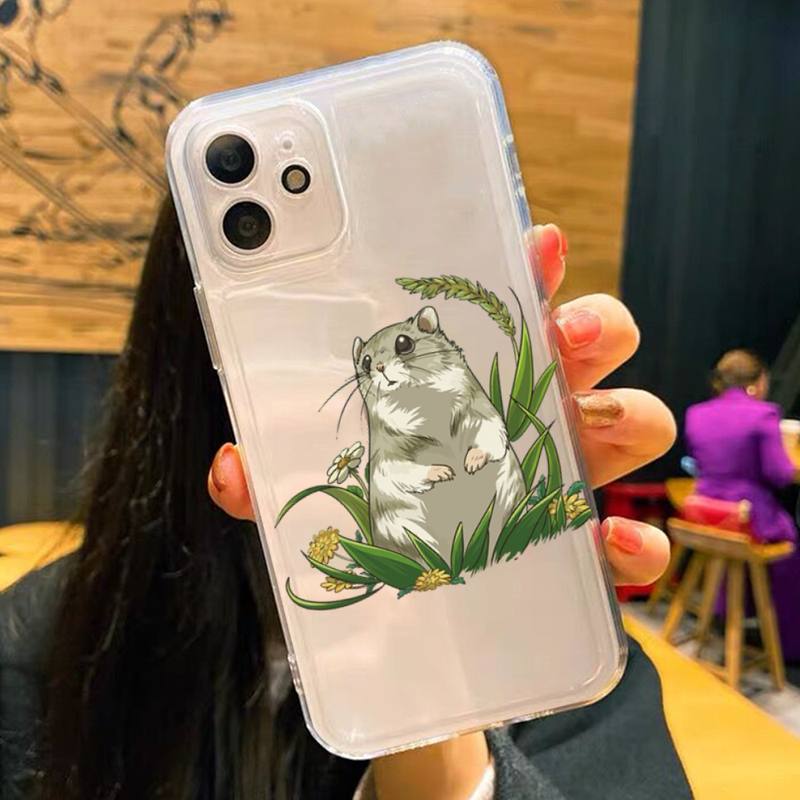 Cute Hamsters Phone Case for iPhone 11 12 13 mini pro XS MAX 8 7 6 6S Plus X 5S SE 2020 XR clear case