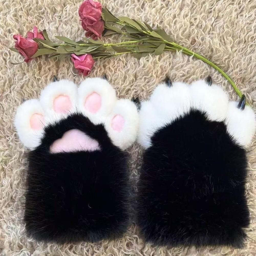 1Pc Thicken Cosplay Cat Paw Glove Plush Cosplay Glove New Cat Claw Mittens Props