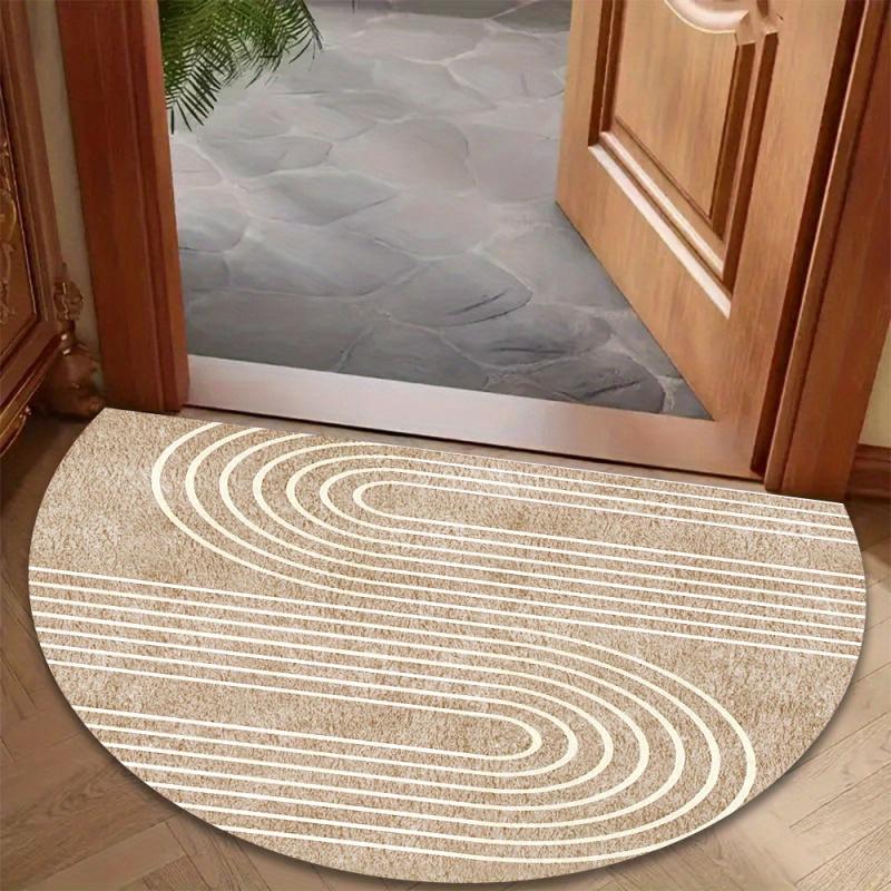 

VIKAMA Wabi-Sabi Style Semi-Circular Welcome Doormat Striped Non-Slip Floor Mat Indoor/Outdoor Entrance Rug Home Decor 40x60cm 16x24inch
