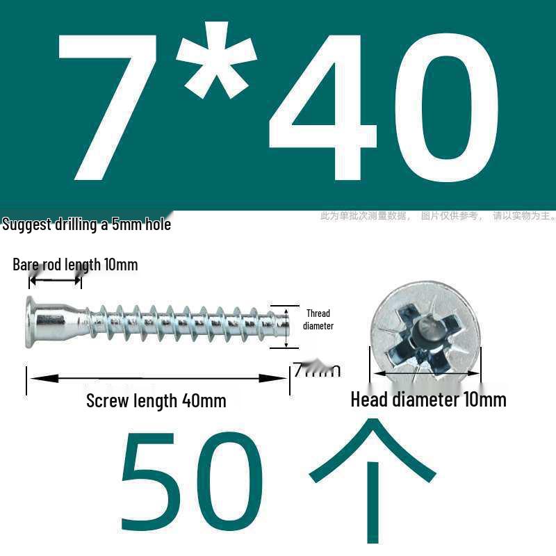 Hex Socket Phillips Countersunk Wood Screws for Furniture & Cabinet, Self-Tapping, M5/M6/M7