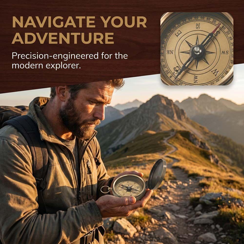 Retro Style Portable Pocket Compass Portable Camping Compass Retro Pocket Watch  Navigation
