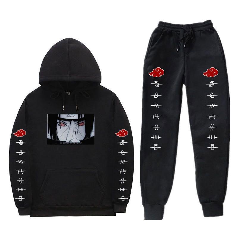 Anime mikina s kapucí Set pro teenagery Kluci Dívky Teplá s fleecovou podšívkou Bavlněná směs Ležérní Sportovní oblečení Dlouhý rukáv Horní díl Kalhoty