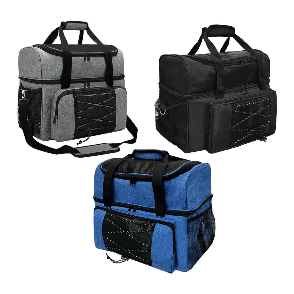 Professional Bowling Ball Bag with Top Handle and Shoulder Strap Double Ball Bowling Bag for Outdoor Activities Practice Gym