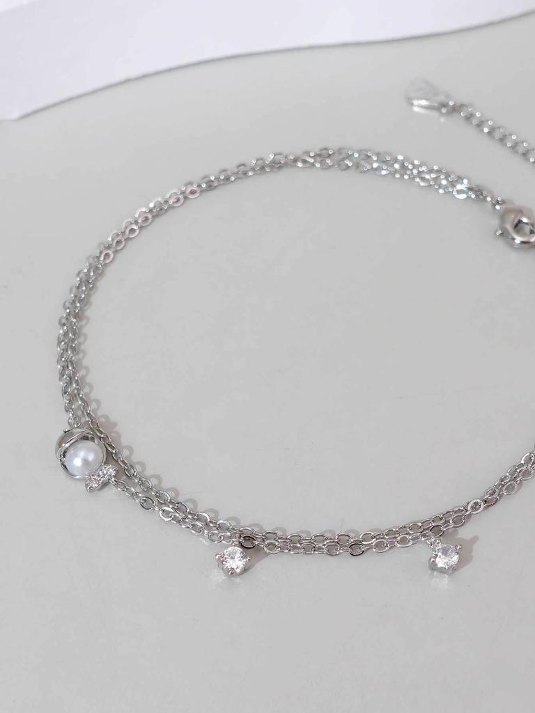 Geometric Square Zircon Anklet Simple Design Sense Niche Foot Chain Femininity High-End Foot Decoration