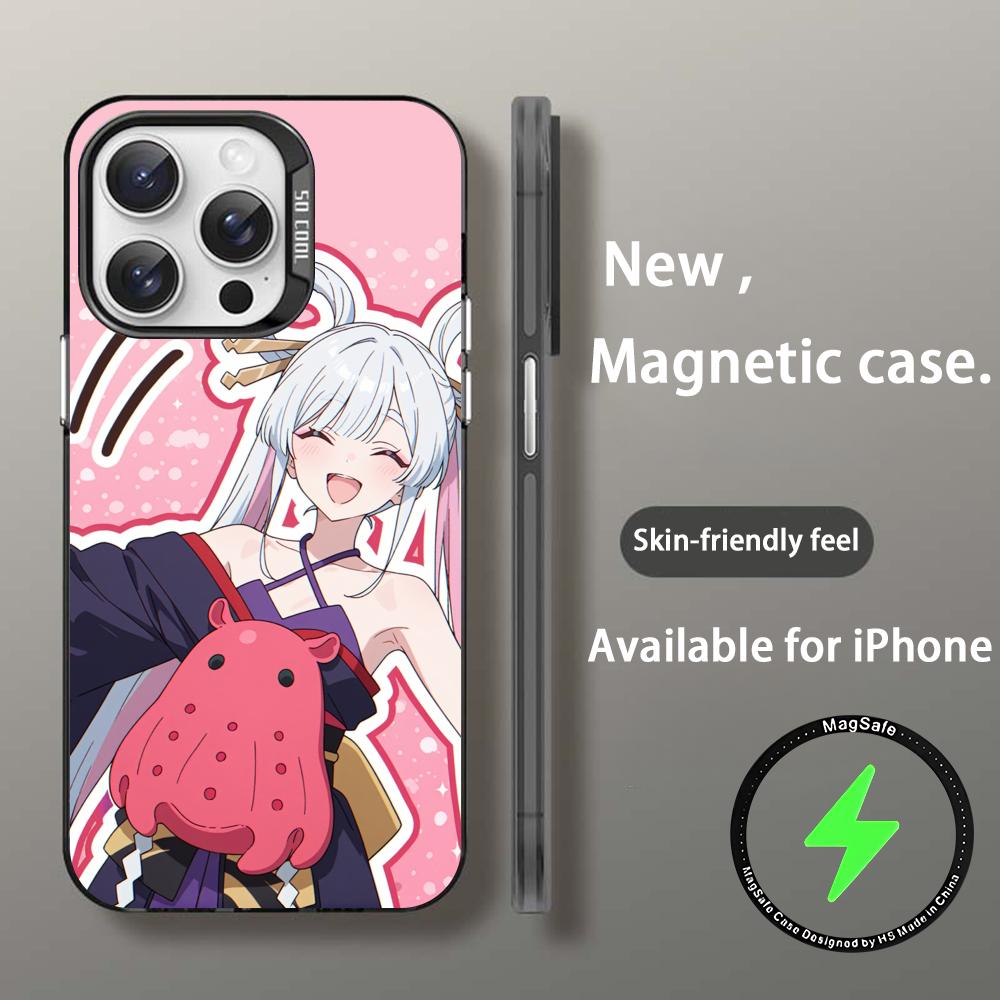 

Чехол для телефона Аниме Космическая принцесса Кагуя черный Магнитный IMD Цветной Серебристый чехол для iPhone 17 16 e 15 14 13 12 11 Pro Max Plus iPhone 16 Pro