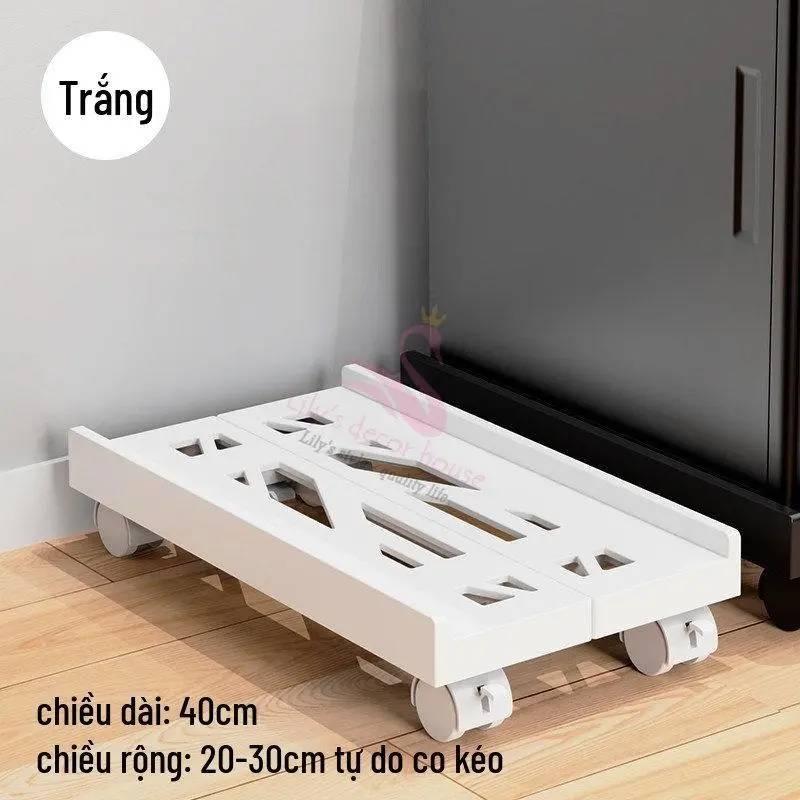 Desktop Computer Case Stand Base Telescopic Bracket Case Tray Caster Height-Adjustable Storage Rack белый