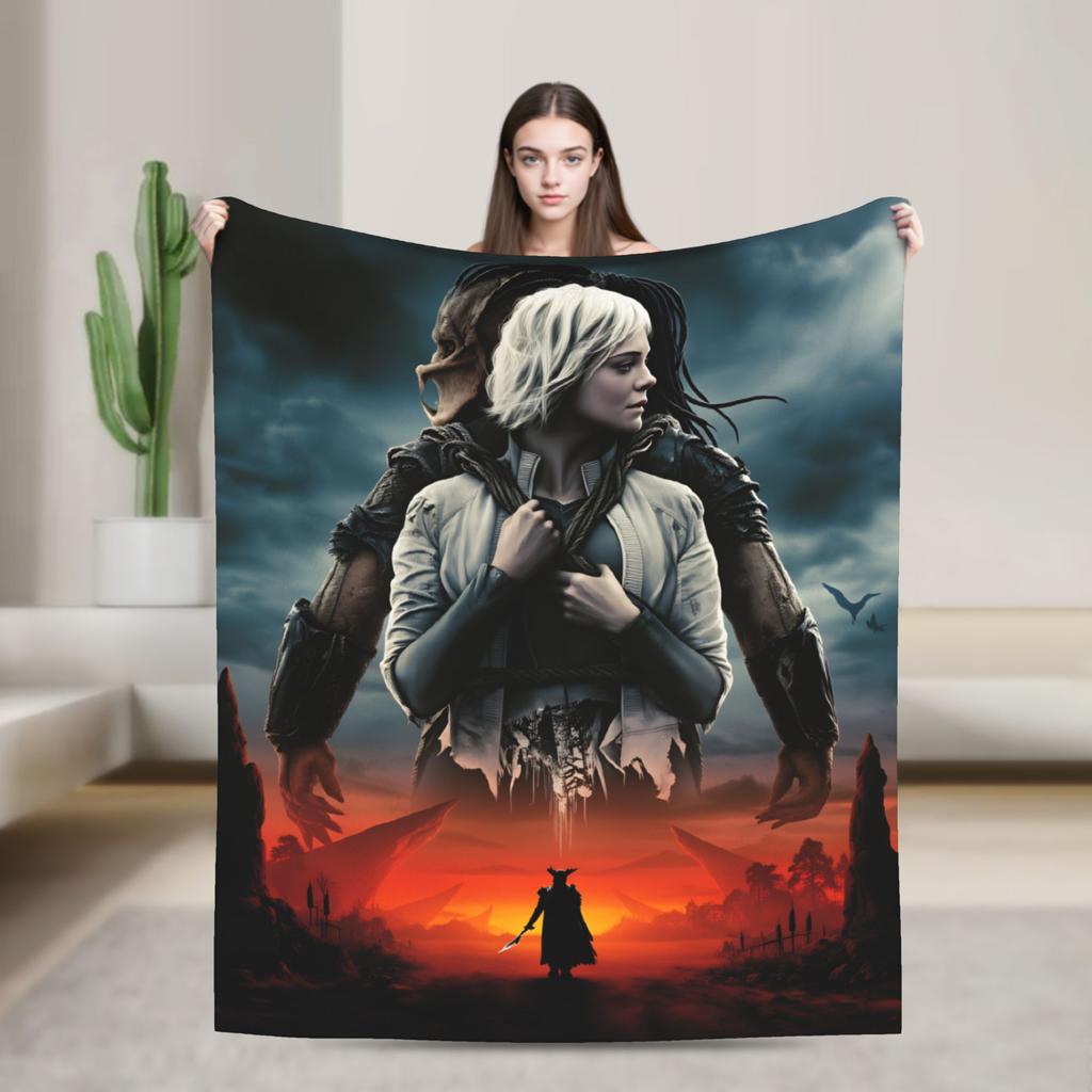 Predator Badlands 2025 Filme Super Warme Decken Büro Plüsch Überwurfdecke Ästhetisch Outdoor Flanell Tagesdecke Sofa Bettbezug