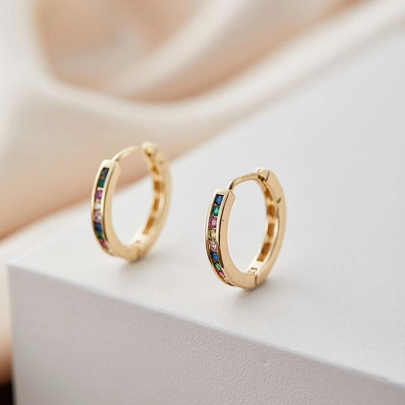 Europe and The United States Fashion Color Inlaid Zirconia Pendant Earrings for Women with Exquisite Zircon Accessories