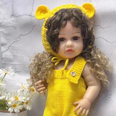 KEIUMI Vollsilikon-Vinyl-Reborn-Babypuppen aus KEIUMI, modisch gebogenes Haar, 55 cm, Bebe-Mädchen-Reborn-Puppen, Geburtstagsgeschenke