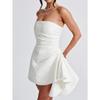 Summer Elegant Temperament Evening Dress Women Sleeveless Off the Shoulder Sexy Tube Mini Robe Vestidos