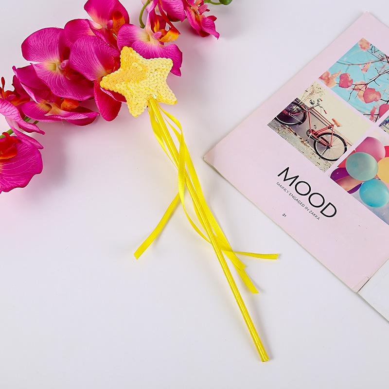 Fairy Star Magic Wand Cat Teaser with Feather for Kids