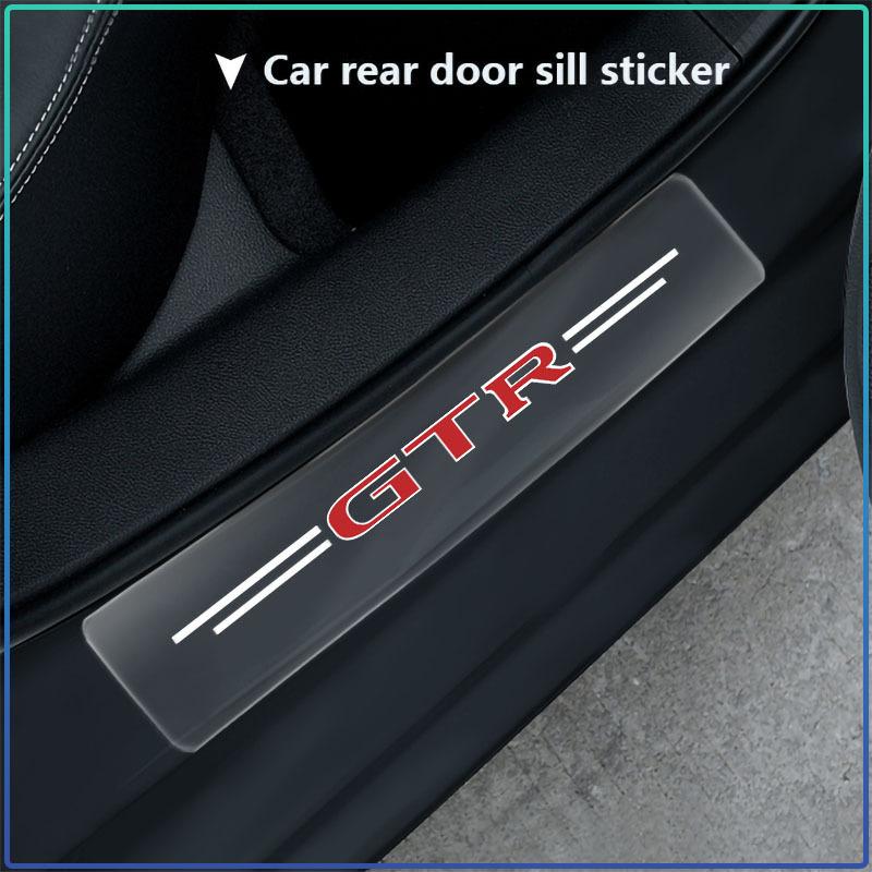 4PCS Car Threshold Protector Transparent Decorative Badge Sticker For Nismo Nissan 370Z Coupe Roadster Z34 2009-2020 GTR Juke