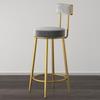 Nordic Wrought Iron Bar Stool with Backrest