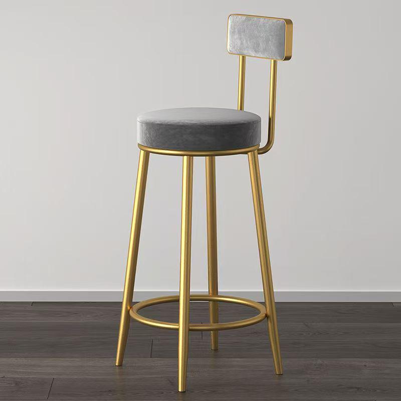 Nordic Wrought Iron Bar Stool with Backrest