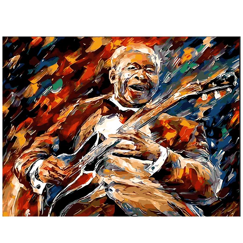 

DIY Oil Painting By Numbers Handicraft Decor 40x50CM Frameless Pop Art Guitaris