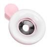 15X Macro Lens Mobile Phone 2 in 1 HD Camera Lens with LED Ring Flash Light Smartphone Selfie Live Lamp Fill Light Pink