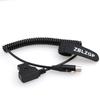 ZBLZGP to Mini XLR Female Power Cable for TVLogic Monitors D-tap 4-pin (Coiled Cable)