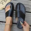 Fashion Women Summer Flat Slippers Casual Solid Color Round Toe Wear Slides Roman Style Solid Soft Sole Slides for Women Size 36-43