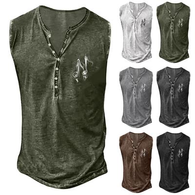 Herre Sommer Surf Strand Tanktop Stor Størrelse Afslappet Åndbar Ærmeløs Top Løs Print Tanktop Mand Skjorte