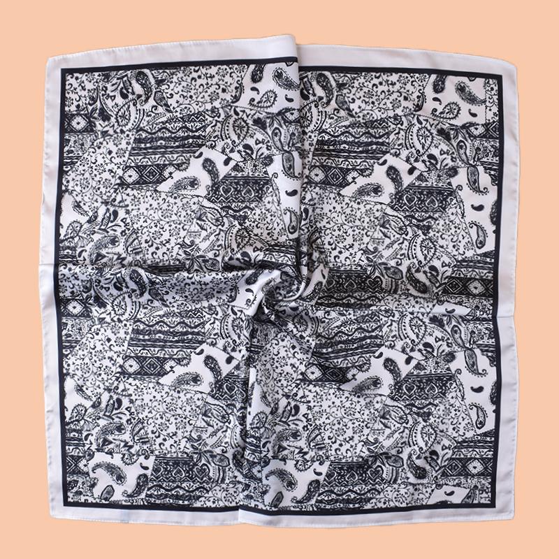 1pc Multicolor Paisley Print Silk Satin Square Scarf Women's Hair Accessory Spring New Versatile Belt Bag Decoration Silk