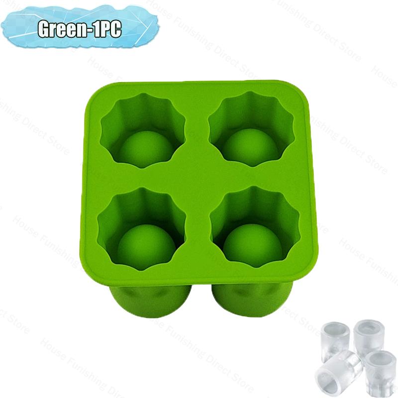 4 Cup Shape Silicone Ice Cube Mold Tray Summer Bar Party DIY Cold Drink Ice Compartment Mold Ice Cup Ice Cube Tray Kitchen Tool