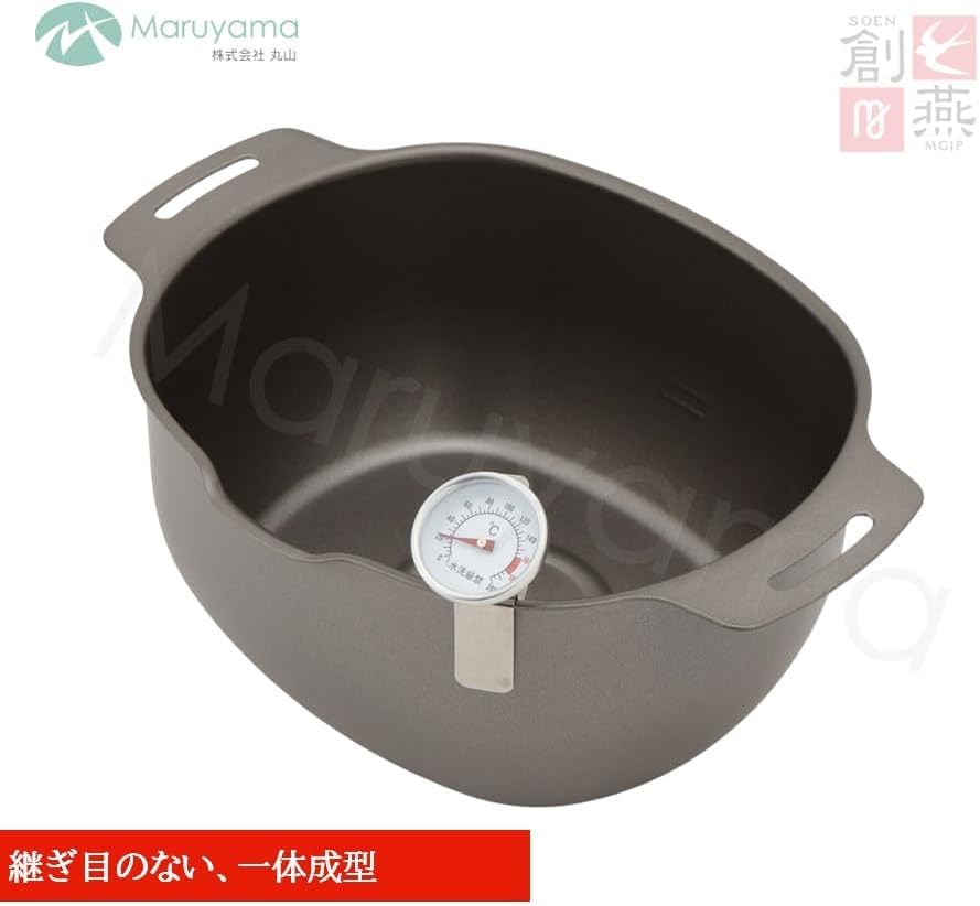 Maruyama Giken SOEN MGJP Deep Fryer IH and Gas Stove Oval for Tempura and Deep Made In Japan SE-69, Compatible, Shape, Spout, Seamless, Frying,
