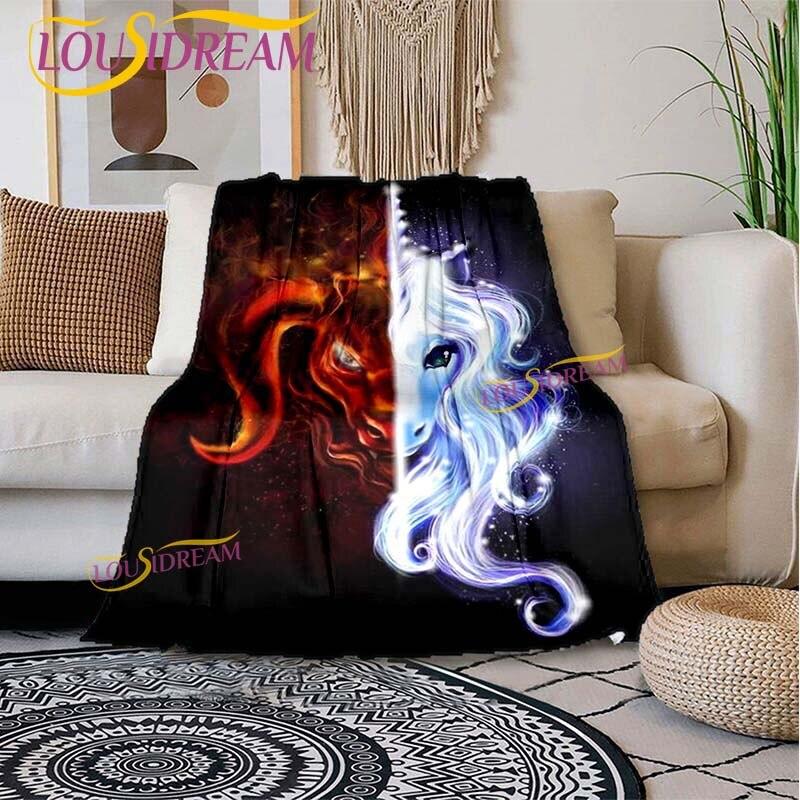 Unicorn Series Printed Super Soft Flannel Blanket Flannel Bedspread Bedding Sofa Home Sofa Cover