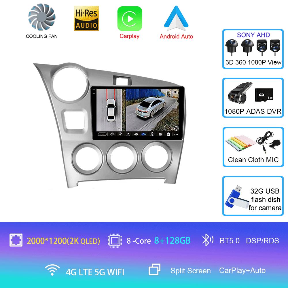 Android 14 Carplay Auto For Toyota Matrix 2 E140 2008 2009 2010 2011 2012 2013 2014 Car Radio Multimedia Player Navigation GPS