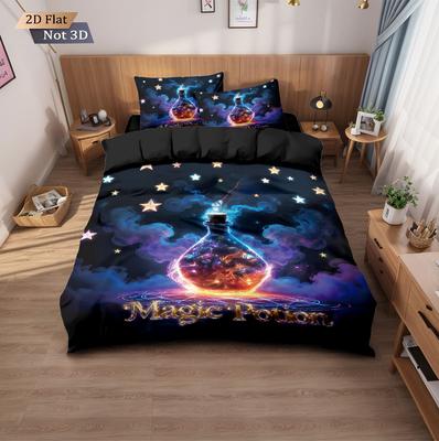 3pcs Magic Potion Core Free Bedding Set Comfortable Multi Size Bedding Set for Bedroom and Dormitory Bedding, Machine Washable