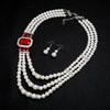 Rhinestone Bridal Accessory Embellished Pearl Necklace For Wedding Decor Dress