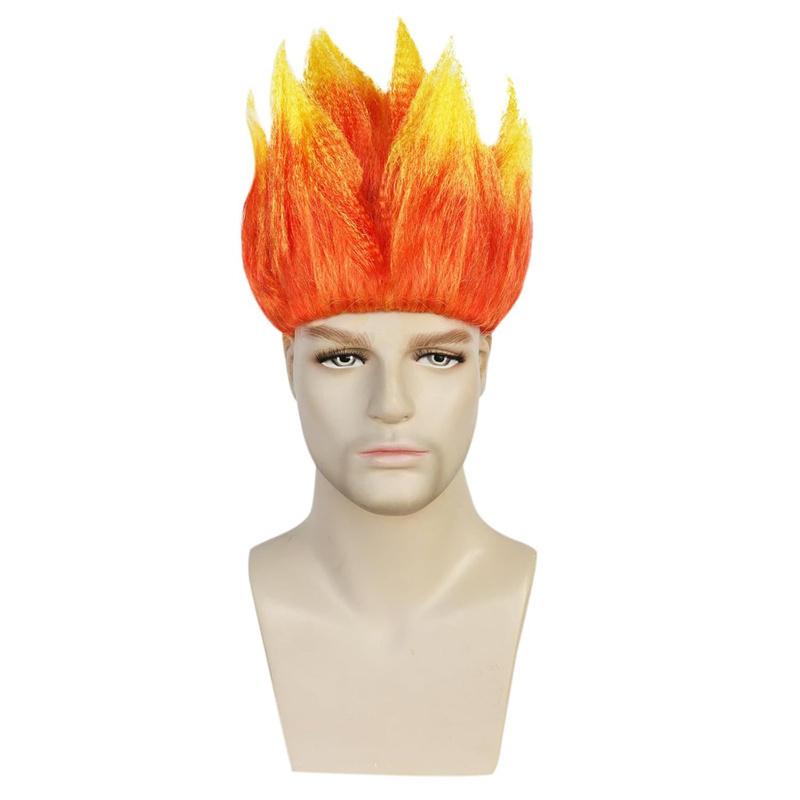 Perücke Cosplay Synthetisches Haar Halloween Kostüm für Männer Gelb & Orange Farbe Farbverlauf Ombre Perücken Anime Cosplay Filmparty
