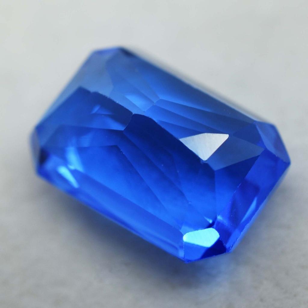 Natural Blue Sapphire Loose Gemstone 9.20 Ct Lite Sparkling Emerald Cut September Birthstone Gift