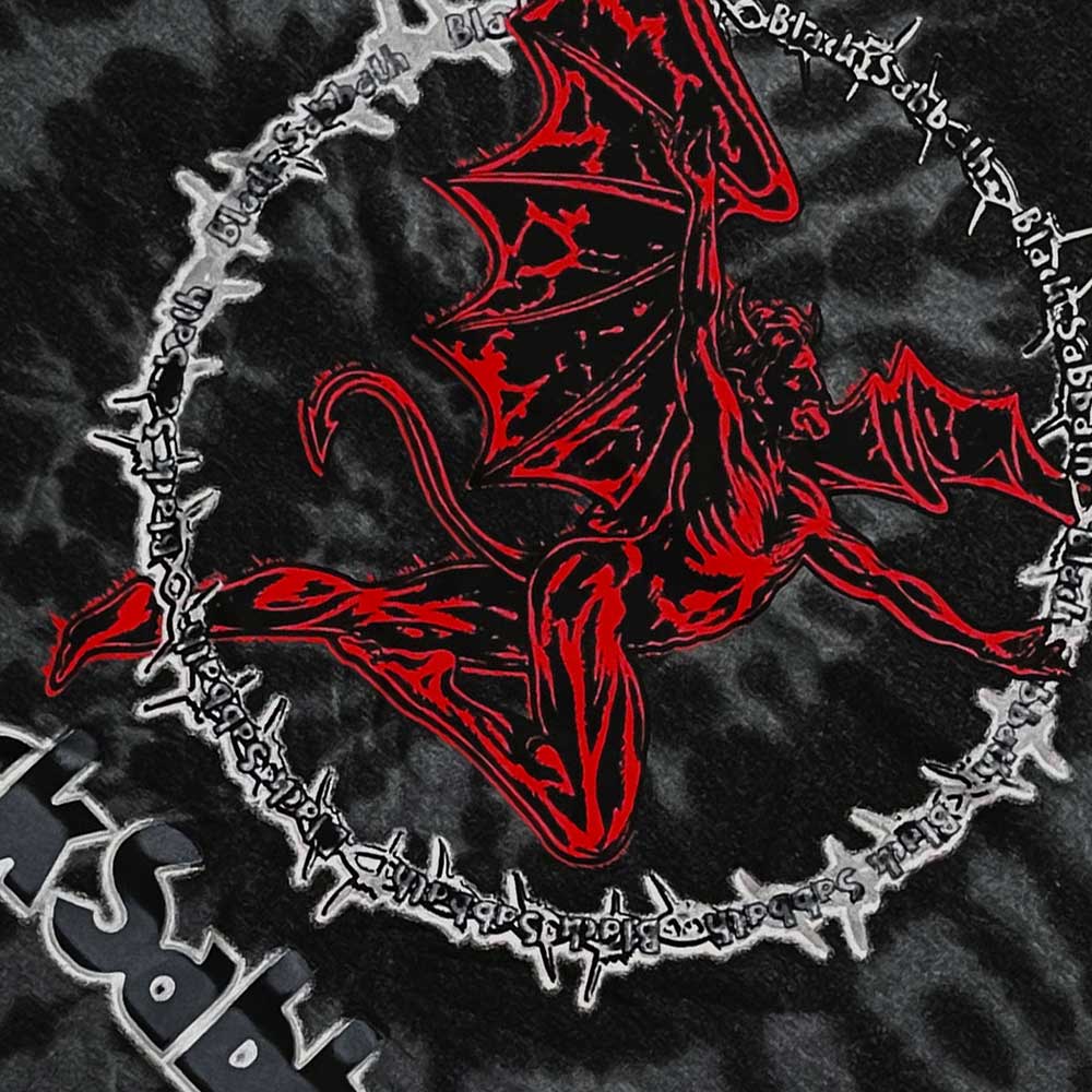Black Sabbath Unisex-Erwachsene Rotes Henry Tie Dye T-Shirt