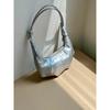IELGY Ladies Underarm Bag Silver All-Match Croissant Bag