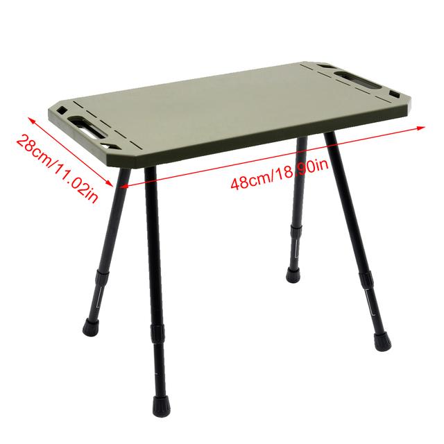 

Складаний кемпінговий стіл. Портативний складаний стіл. Регульована висота. Бічна стійка з алюмінієвого сплаву на відкритому повітрі для пікніка на відкритому повітрі. зелений