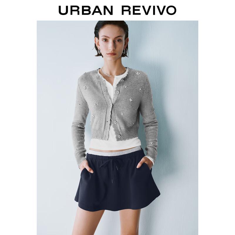 

UR 2025 Spring Stylish Academy Studded Knit Cardigan XL