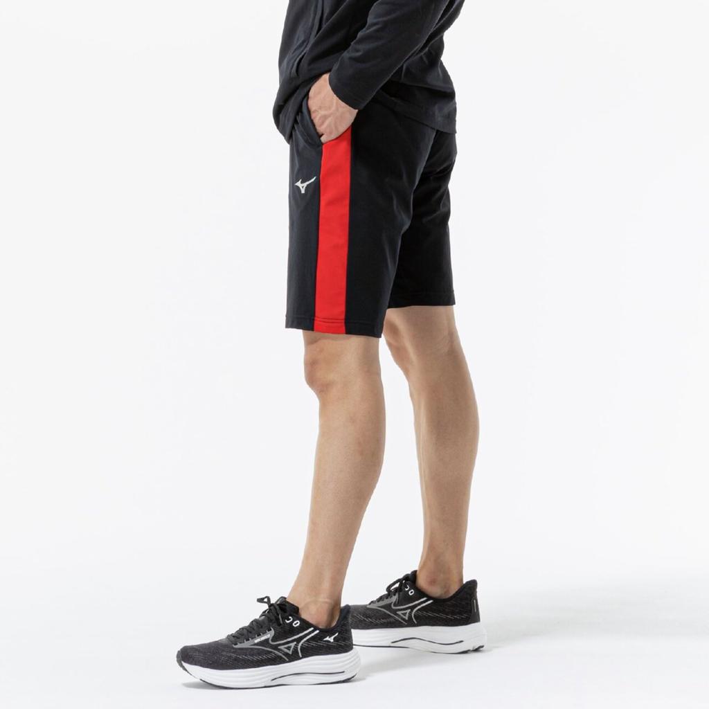 Training Wear Light Stretch Knit Half 32MDD123 Size S [Mizuno] Pants, Sweat-wicking, Quick-drying, Stretch, Black/Chinese Red,