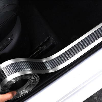 Autocollant de voiture en Fiber de carbone et caoutchouc, bande de protection de bord de porte, bricolage, 3CM x 1M