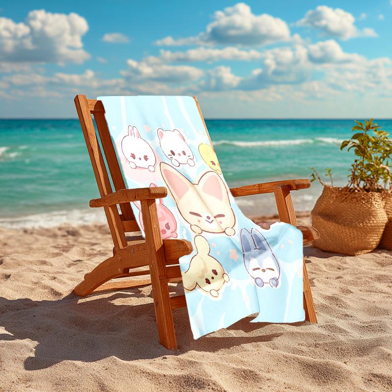 1pc Kpop Team8 Beach Towel, Comfortable and Thick, and Swimming/Bath/Picnic/Camping Towel, Suitable for Seaside Beaches