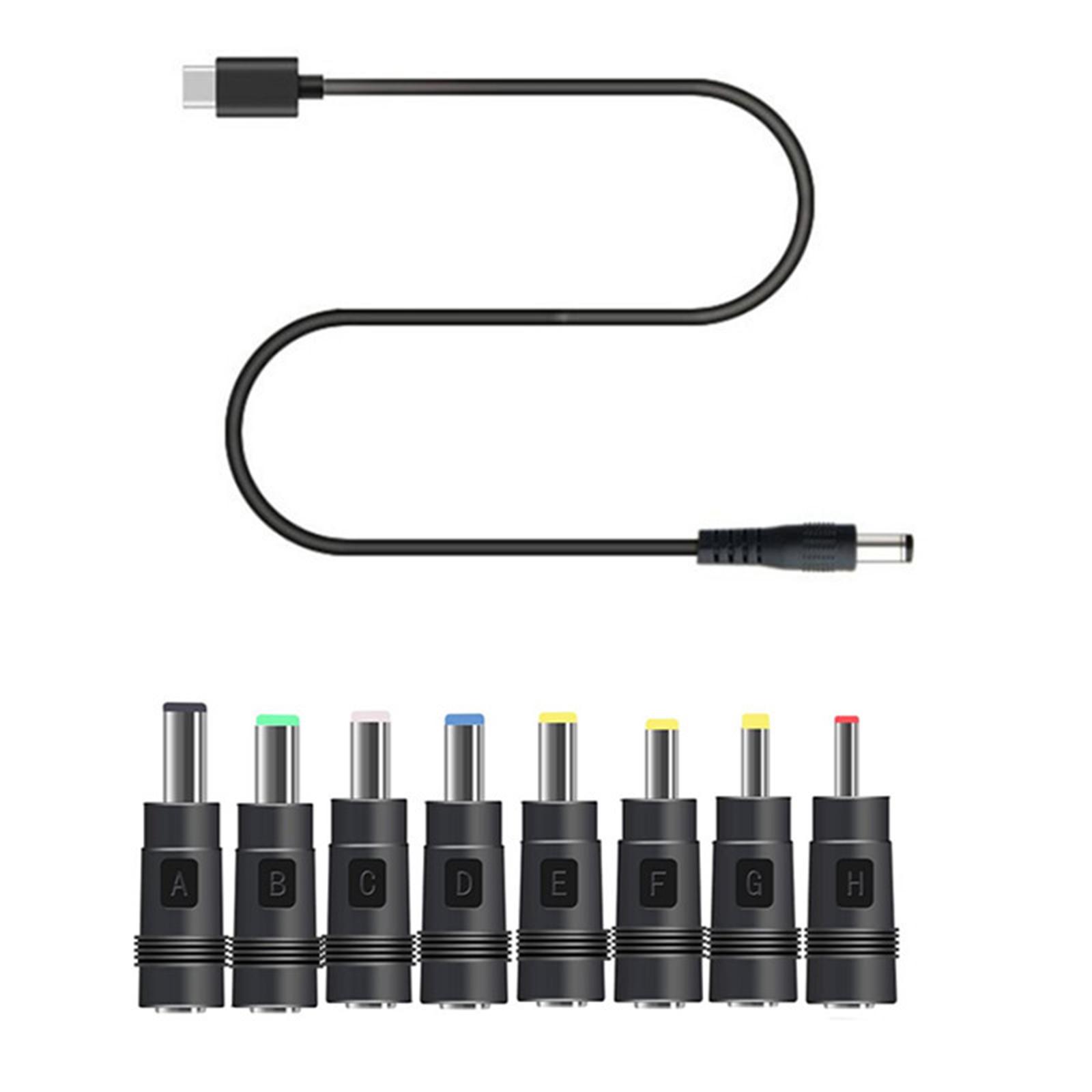 

TypeC to DC Boost Cable for WiFi Router or Modem 12V PD Decoy Line with 8PCS DC-Jacks 5.5x2.1 3.5x1.35 4.0x1.7 63x4.0