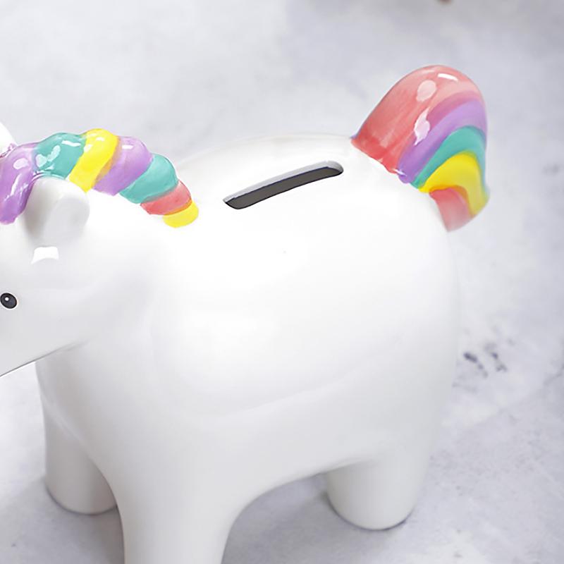 Dekorative Sparschwein-Statuen, Zimmer-Ornamente für Mädchen, Skulpturen, Heimdekoration, moderne Wohnzimmer-Dekoration, Tisch, rosa Einhorn