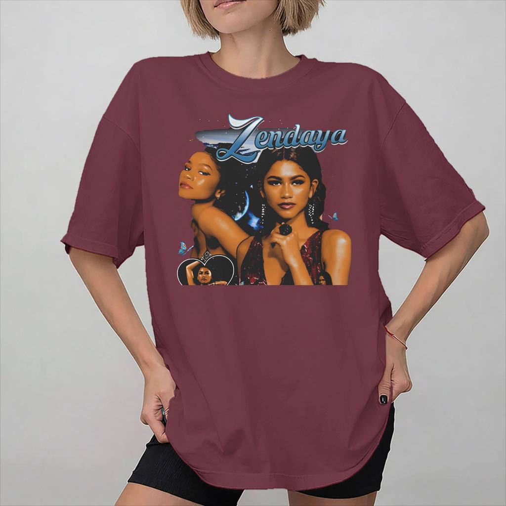 Ruby Rue Zendaya Tee Shirt for Unisex Women Printed T Shirts Cotton Clothes