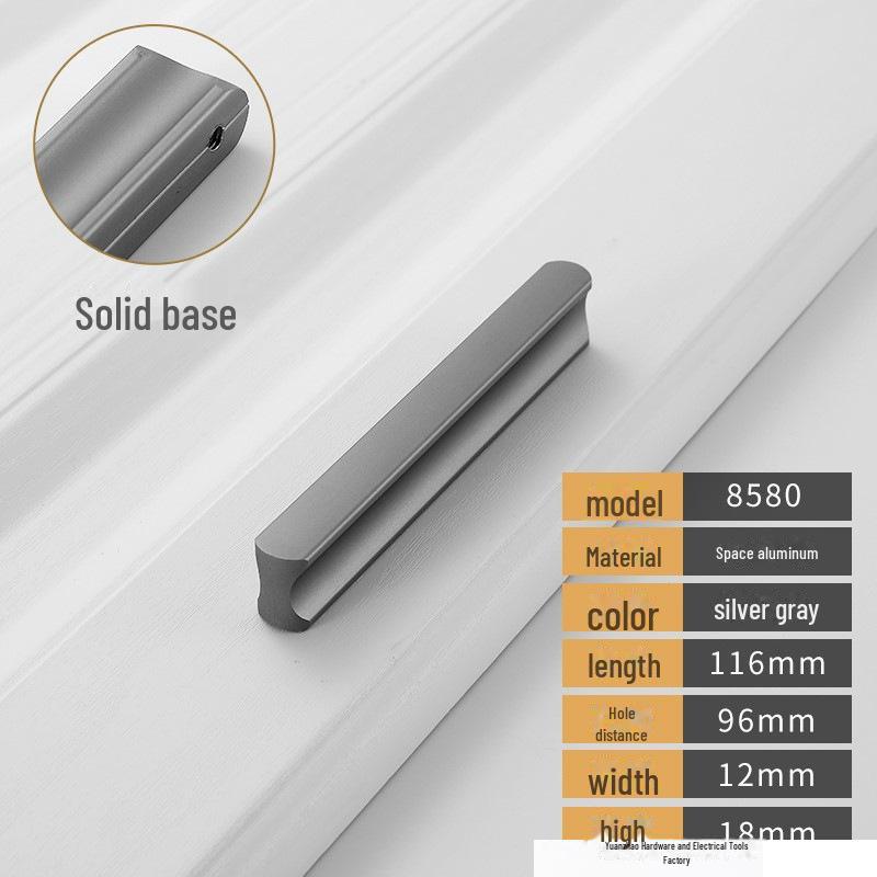 Černá a šedá moderní luxusní úchytka zásuvky skříňky