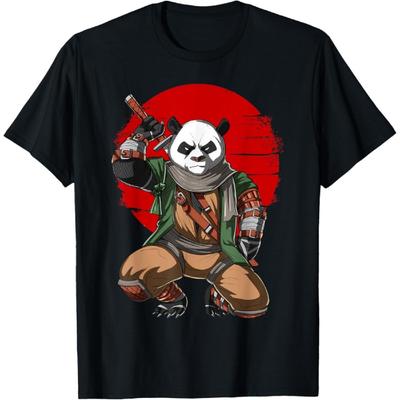 Panda Bär Ninja Samurai Krieger Lustiges Kung Fu Tier Kinder T-Shirt