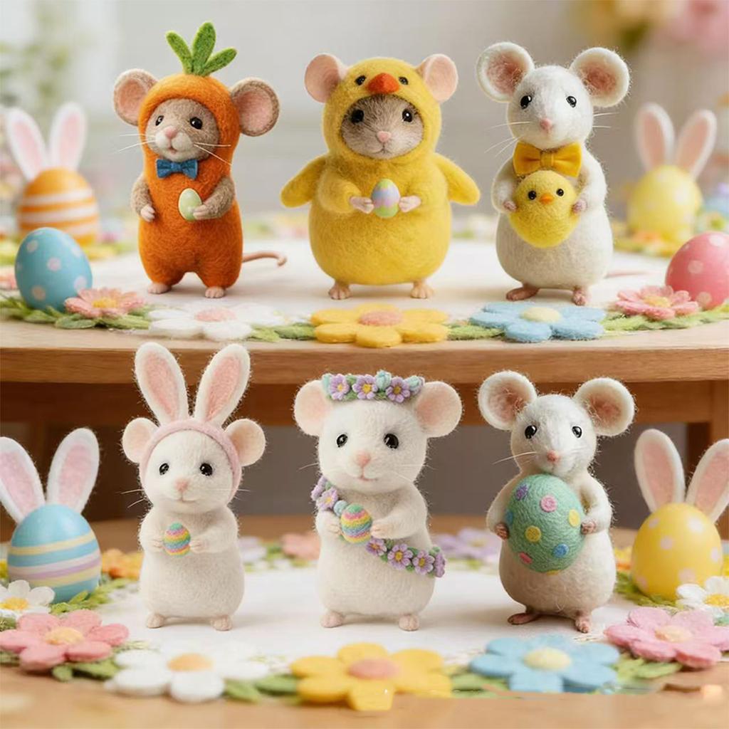 Påsk Söta Ullmöss Dekorationer Återuppståndelseägg Gåvor